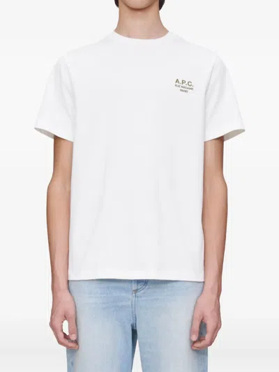 Apc A.p.c. Raymond T Shirt With Embroidered Logo In White