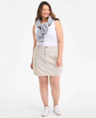 Style & Co Plus Size Zig Zag Mini Skirt, Exclusively At Macy's In Gray