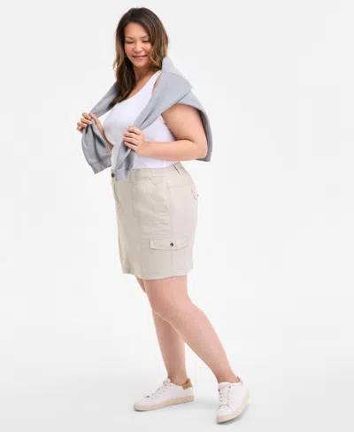 Style & Co Plus Size Zig Zag Mini Skirt, Exclusively At Macy's In Gray