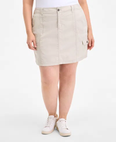 Style & Co Plus Size Zig Zag Mini Skirt, Exclusively At Macy's In Gray