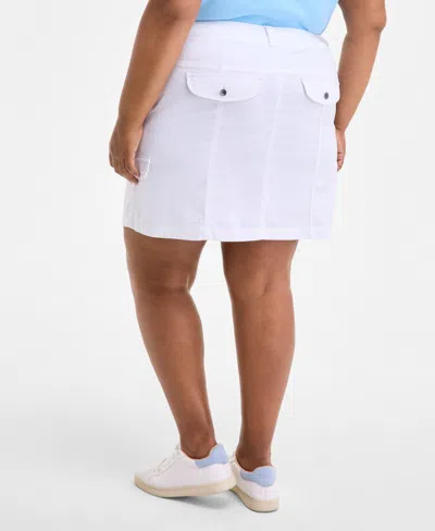 Style & Co Plus Size Comfort-waist Cargo Skirt, Exclusively At Macy's In White