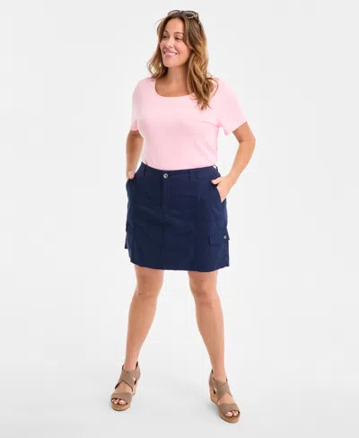 Style & Co Plus Size Zig Zag Mini Skirt, Exclusively At Macy's In Pink