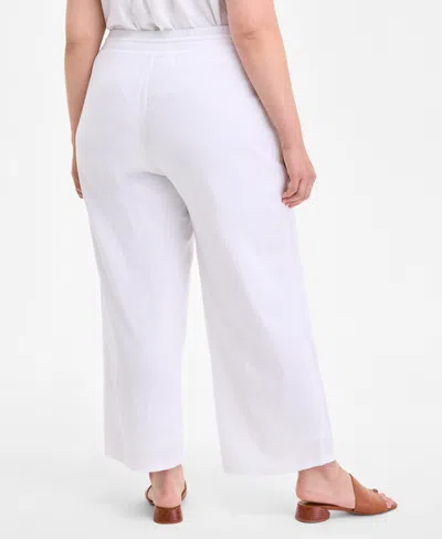 Style & Co Women's Cotton Eyelet Pull-on Wide-leg Pants, Exclusively At Macy's In White