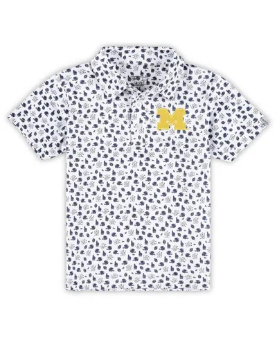 Garb Toddler White Michigan Wolverines Earnest Allover Print Polo Shirt