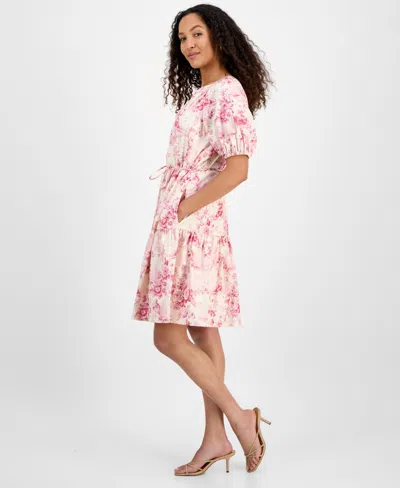 Julia Jordan Poplin Mini Dress In Multi