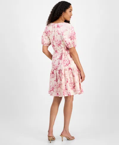 Julia Jordan Poplin Mini Dress In Multi