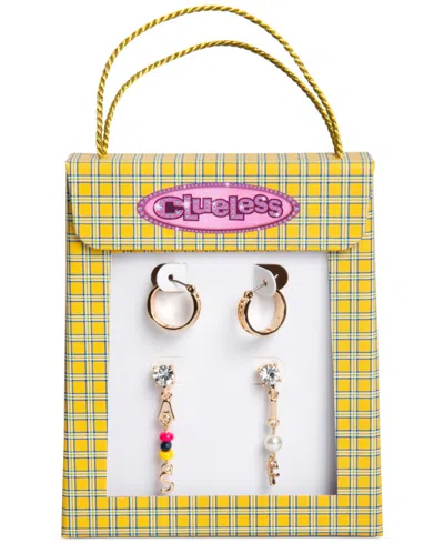 Clueless Gold-tone 2-pc. Set Rizz Hoop & As If Linear Drop Earrings