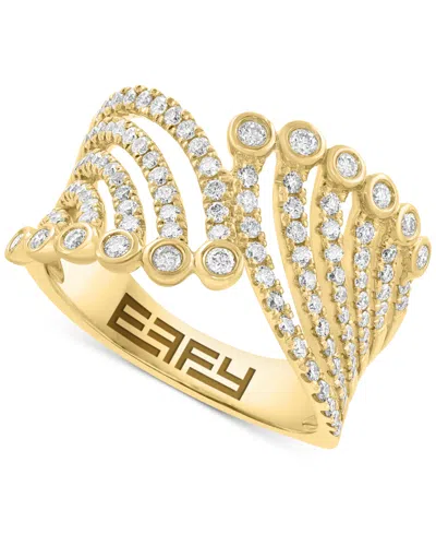 Effy Collection Effy Diamond Curved Multirow Statement Ring (3/4 Ct. T.w.) In 14k Gold