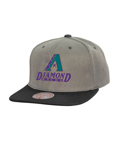 Mitchell & Ness Men's Gray Arizona Diamondbacks Cooperstown Collection Basic Flip Snapback Hat