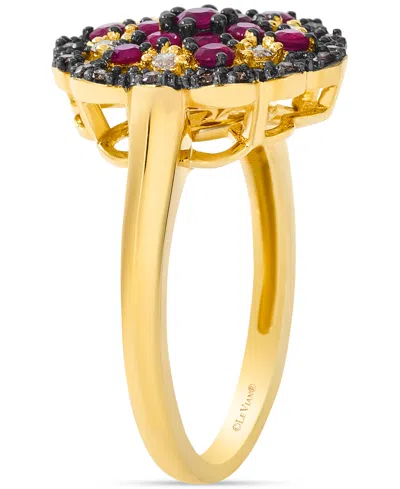 Le Vian Ruby (1/2 Ct. T.w.) & Diamond (1/3 Ct. T.w.) Statement Ring In 14k Yellow Gold