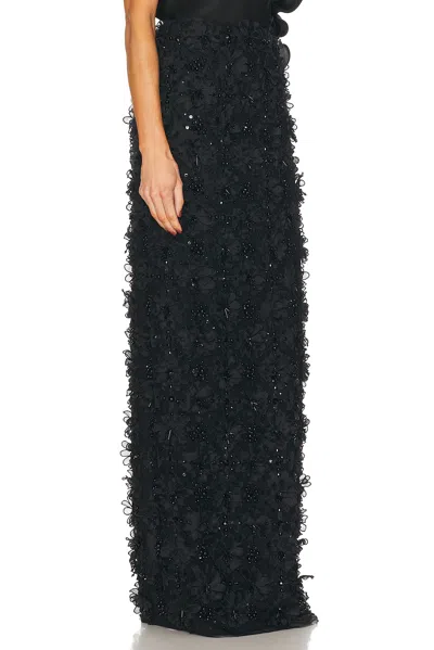 Carolina Herrera Flower Embellished Maxi Column Skirt