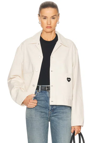 Carhartt Drewe Jacket With Heart Logo In White