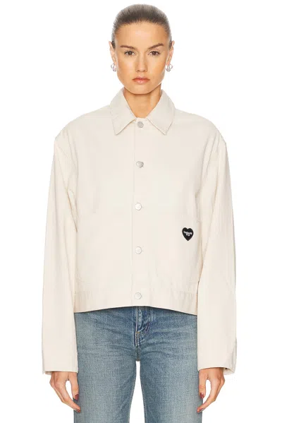 Carhartt Drewe Jacket With Heart Logo In White