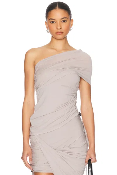 Helmut Lang Asymmetrical Protection Top In Grey Lavender