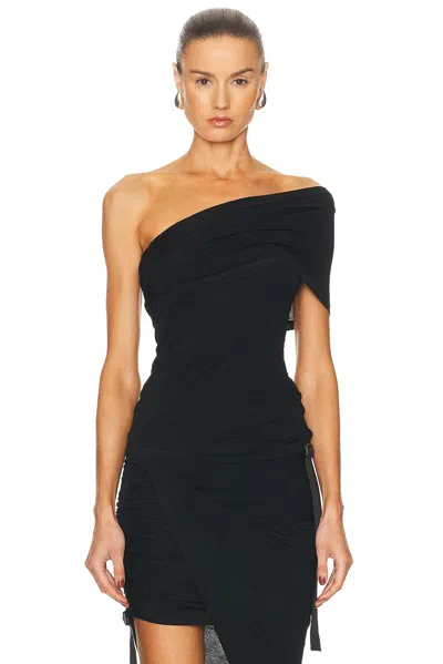 Helmut Lang Asymmetric Protect Top In Black