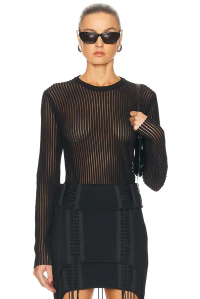 Helmut Lang Shirt Stripe Top In Black
