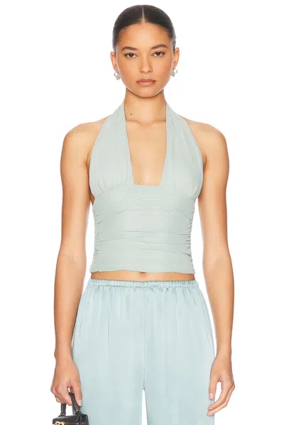 Ser.o.ya Bimini Mesh Halter Top In Frosted Sea In Gray