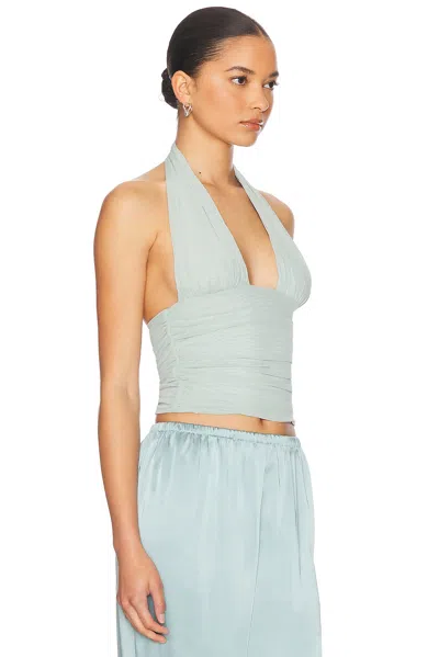 Ser.o.ya Bimini Mesh Halter Top In Frosted Sea In Gray