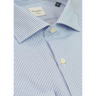 Bagutta Light Blue Cotton Men Men's Shirt