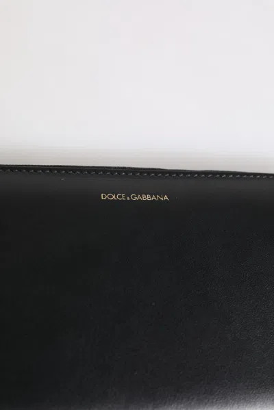 Pre-owned Dolce & Gabbana Black Blue Exotic Leather Embossed Continental Men's Wallet ()