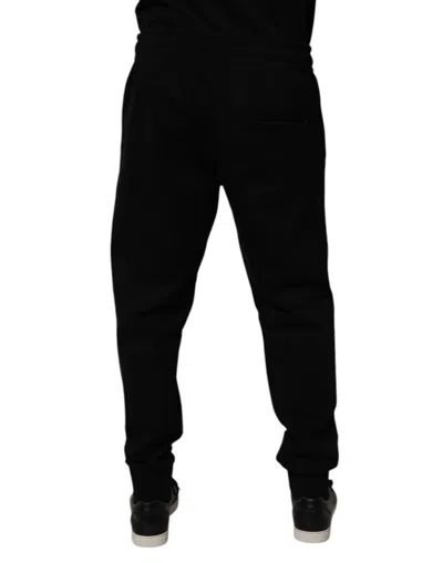 Dolce & Gabbana Black Cotton Stretch Jogger Sweatmen's Men's Pants In Black