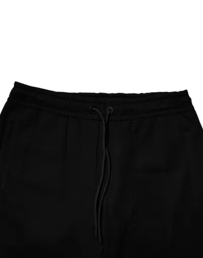 Dolce & Gabbana Black Cotton Stretch Jogger Sweatmen's Men's Pants In Black