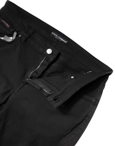 Pre-owned Dolce & Gabbana Black Cotton High Waist Skinny Denim Women's Jeans ()