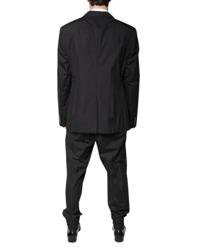 Dolce & Gabbana Black Cotton Single Breasted 2 Piece Men's Suit