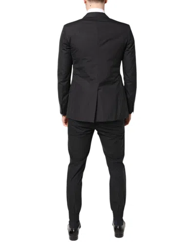 Pre-owned Dolce & Gabbana Black Cotton Taormina Formal 2 Piece Men's Suit ()