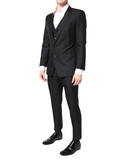 Dolce & Gabbana Black Stripe Single Breasted Formal Men's Suit