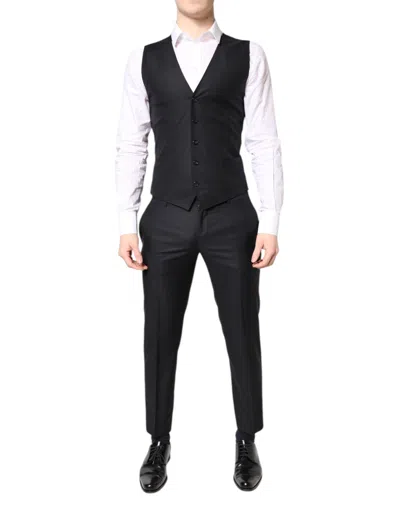 Dolce & Gabbana Black Stripe Single Breasted Formal Men's Suit
