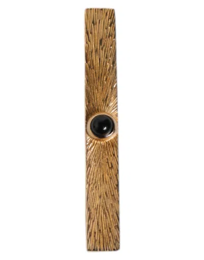 Dolce & Gabbana Black Sapphire Gold Tone Brass Tie Clip Men's Bar