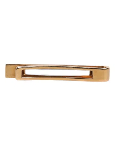 Dolce & Gabbana Black Sapphire Gold Tone Brass Tie Clip Men's Bar