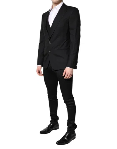 Dolce & Gabbana Black Stripe Single Breasted Formal Men's Suit
