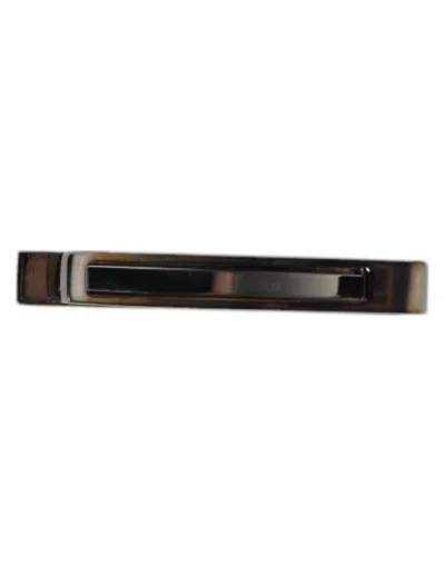 Dolce & Gabbana Black Tone Brass Logo Branded Tie Clip Men's Bar
