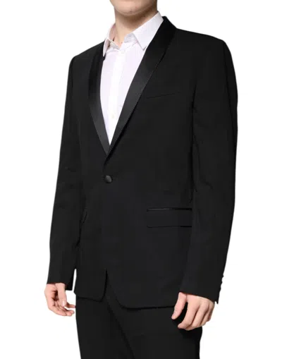Dolce & Gabbana Black Wool Single Breasted 2 Piece Suit In Black