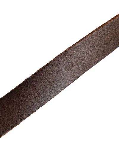 Pre-owned Dolce & Gabbana Brown Leather Gold Tone Metal Buckle Men's Belt ()