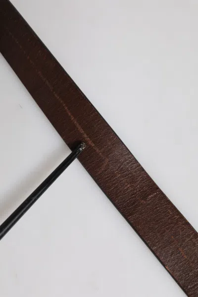 Pre-owned Dolce & Gabbana Brown Solid Leather Classic Waist Buckle Women's Belt ()