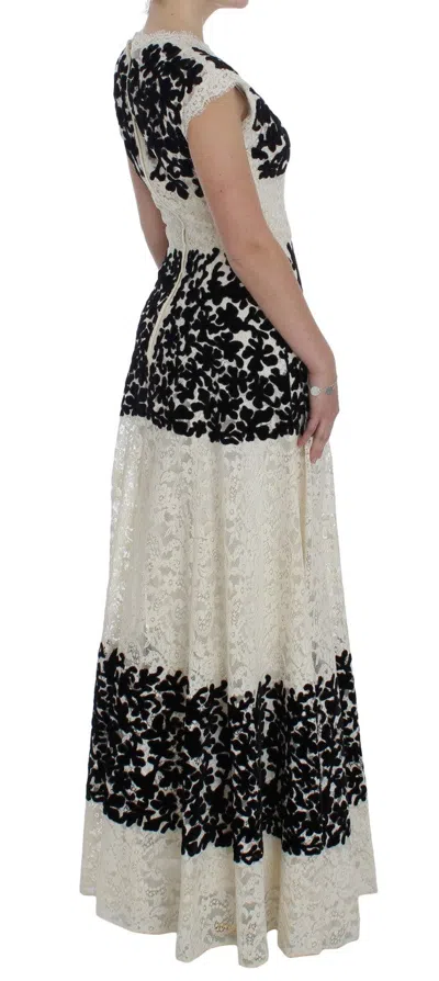 Dolce & Gabbana Elegant Floral Lace Cap Sleeve Maxi Women's Dress