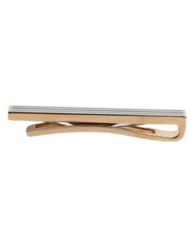 Dolce & Gabbana Gold Tone Brass Logo Branded Tie Clip Men's Bar