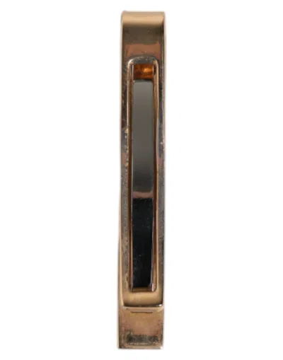 Dolce & Gabbana Gold Tone Brass Logo Branded Tie Clip Men's Bar