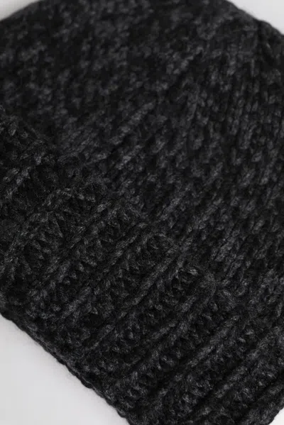 Dolce & Gabbana Gray Cashmere Knitted Winter Beanie Men's Hat