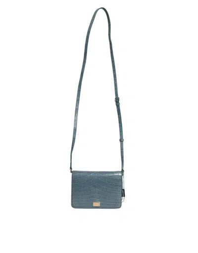 Dolce & Gabbana Green Exotic Leather Dg Plaque Crossbody Mini Women's Bag