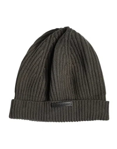 Pre-owned Dolce & Gabbana Green Wool Dg Plaque Knitted Winter Beanie Men's Hat ()
