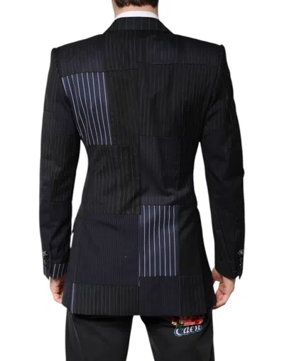 Dolce & Gabbana Multicolor Patchwork Jacket Coat Suit Blazer In Black