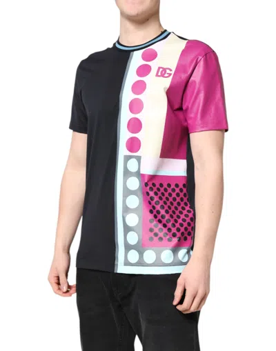 Pre-owned Dolce & Gabbana Multicolor Printed Logo Short Sleeve Men's T-shirt ()
