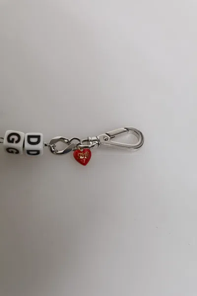 Dolce & Gabbana Silver Tone Brass Bead Dice Logo Embellish Charm Women's Bracelet