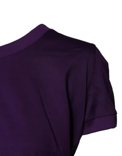Pre-owned Dolce & Gabbana Violet Cotton Crewneck Short Sleeves Women's T-shirt ()