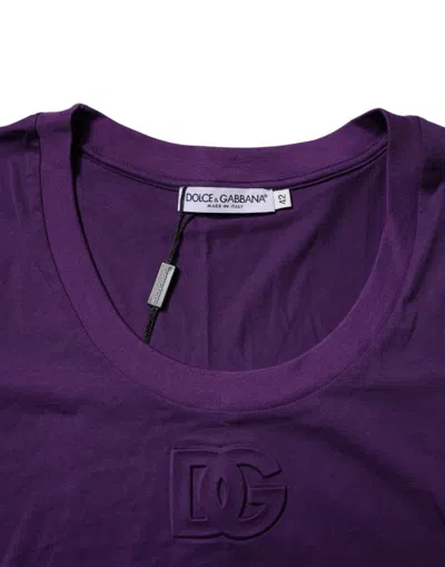Pre-owned Dolce & Gabbana Violet Cotton Crewneck Short Sleeves Women's T-shirt ()