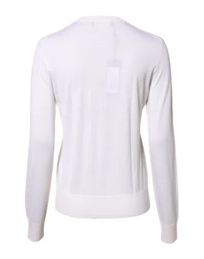Dolce & Gabbana White Cashmere Crew Neck Top Cardigan Sweater In White
